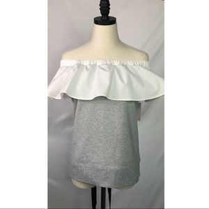 Off the Shoulder Sweatshirt Blouse Top